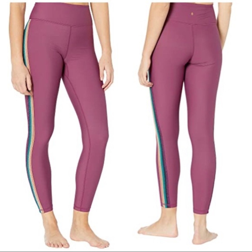 NEW w tags 7/8 High Waisted Spiritual Gangster Sculpt Legging maroon rainbow
